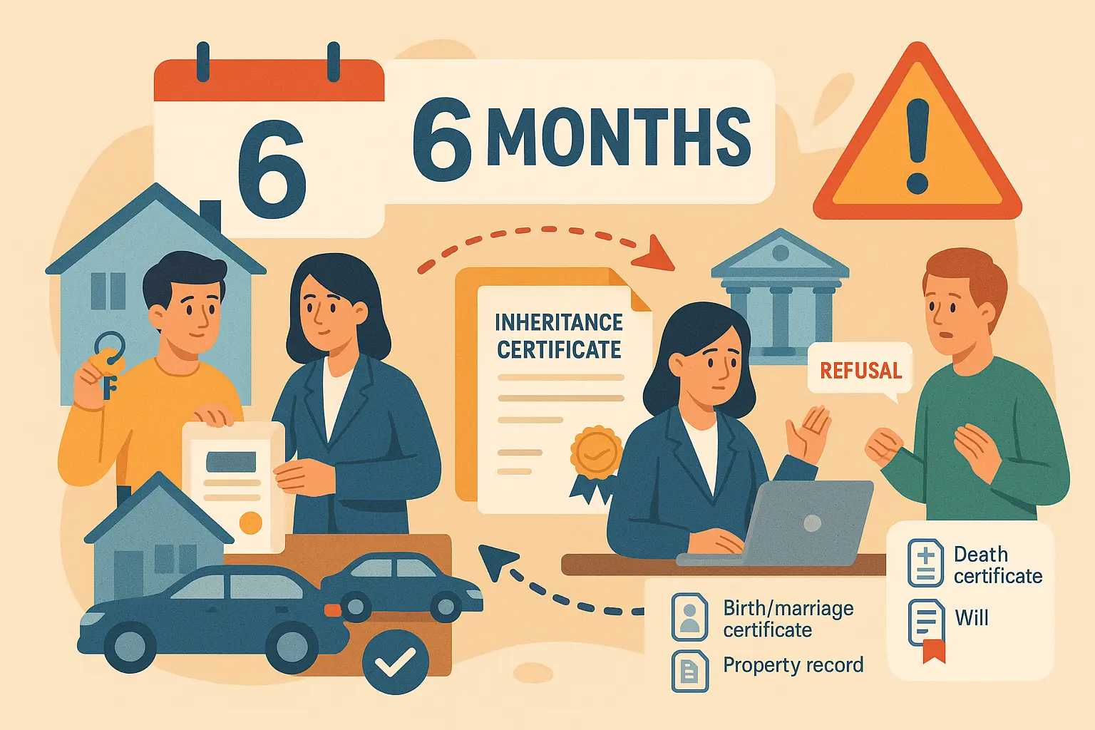 Inheritance reception process was not started in 6 month legal period